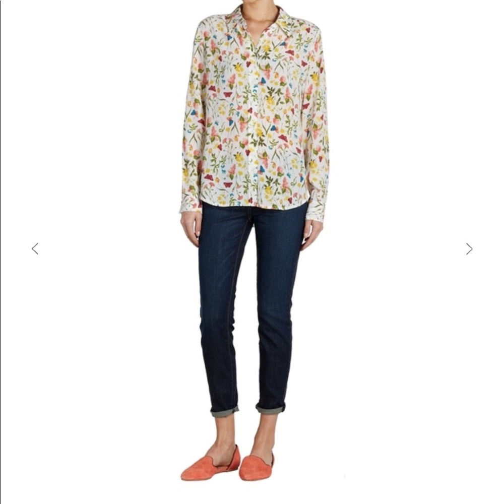 EQUIPMENT Tranquil Garden Print Silk Top